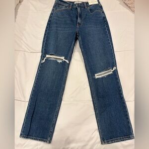 Abercrombie Ultra High Rise Ankle Straight Jeans